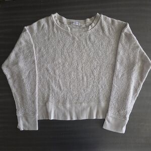 Perfectwhitetee Juliette Cotton Slub Knit Mesh Sweatshirt Ivory Medium